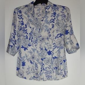 7th avenue white and blue button up Large